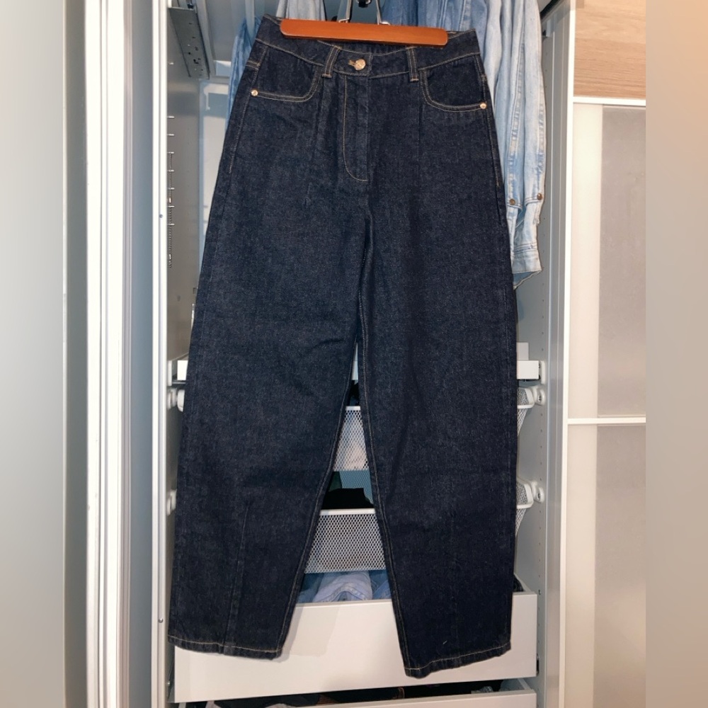 Brunello Cucinelli Indigo Denim Barrel Jeans Size US-0